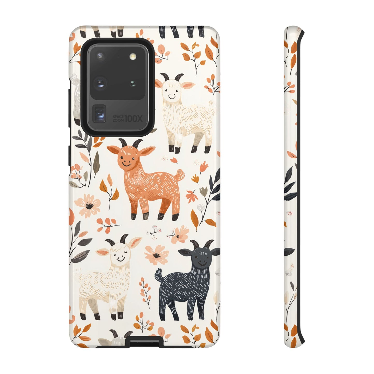 Samsung Galaxy Case: Smiley Goats & Dried Flowers – Vintage Charm