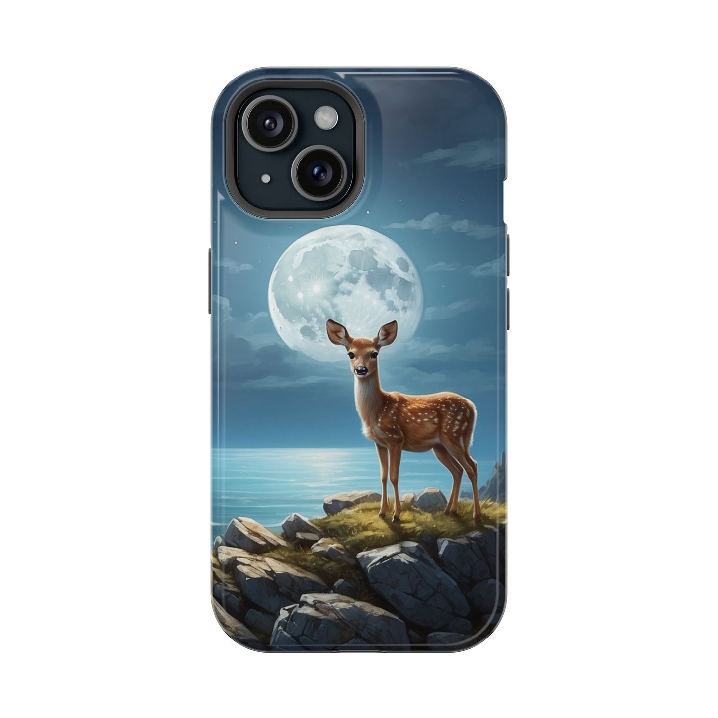 Enchanted Fawn Under the Moonlit Sky MagSafe iPhone Case