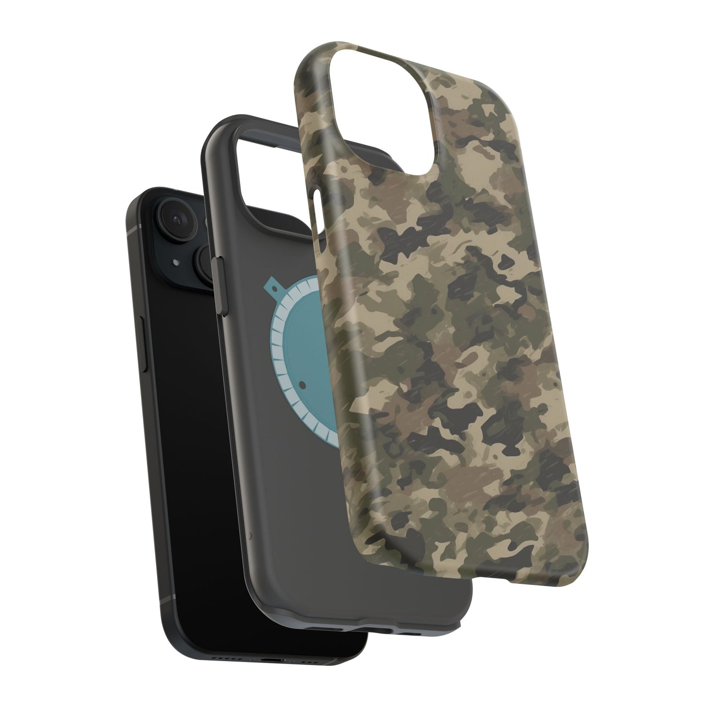 Classic Light Brown Camouflage – MagSafe iPhone Case with Rugged Elegance