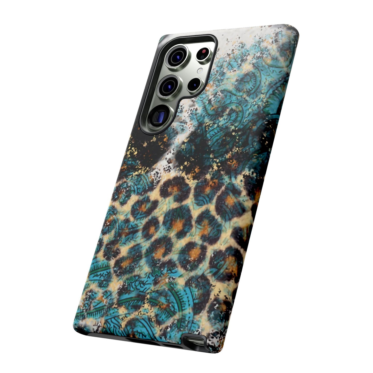 Turquoise Paisley Cowhide Leopard - Samsung Galaxy Series Case