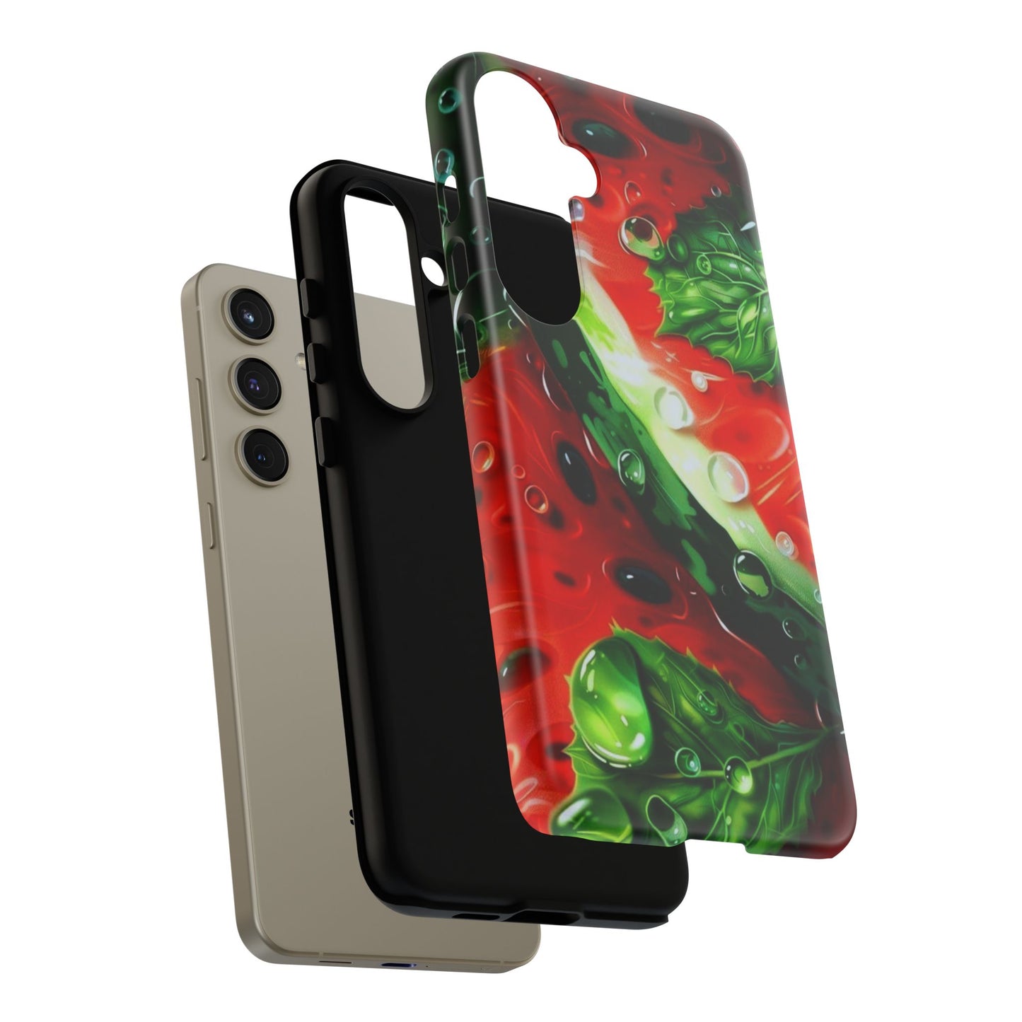 Juicy Watermelon & Mint Samsung Galaxy Case – Tough Dual-Layer, Vibrant Summer Design