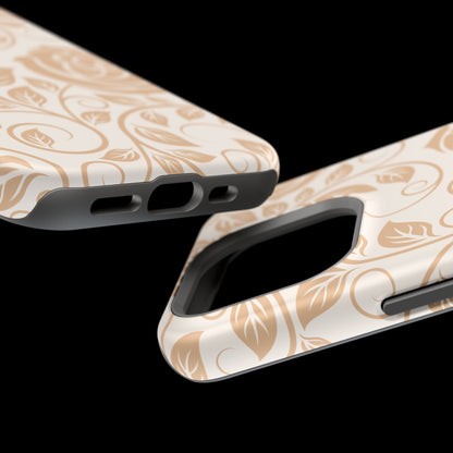 Vintage Rose Vine Tough MagSafe iPhone Case – Elegant Floral Pattern with Dual-Layer Protection