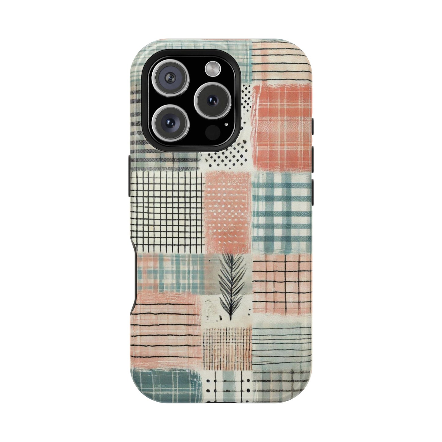 Rustic Patchwork MagSafe iPhone Case | Farmhouse Style & Shockproof