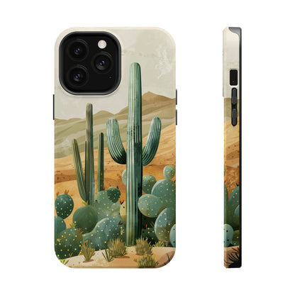 Desert Oasis MagSafe iPhone Case - Embrace the Western Spirit With Cactuses For Your iPhone 15, 14, 13, Pro, Plus, & Pro Max