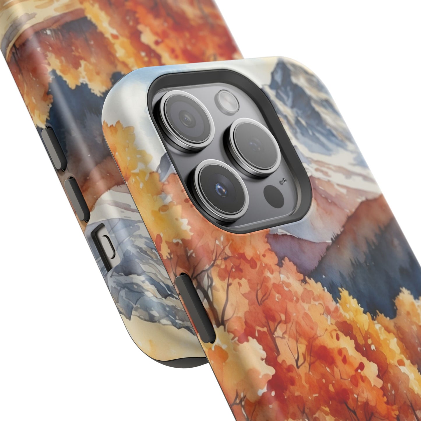 Watercolor Autumn Forest and Mountains - MagSafe iPhone Case