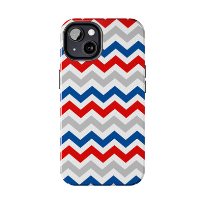 Patriotic Red, White & Blue Chevron – Geometric iPhone Case