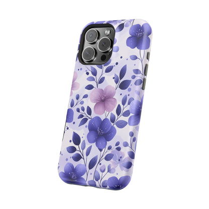 Purple Floral MagSafe iPhone Case – Durable Protection with Elegant Flower Design