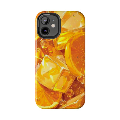 Citrus Splash iPhone Case – Bright Orange Slices & Ice, Dual-Layer Protection