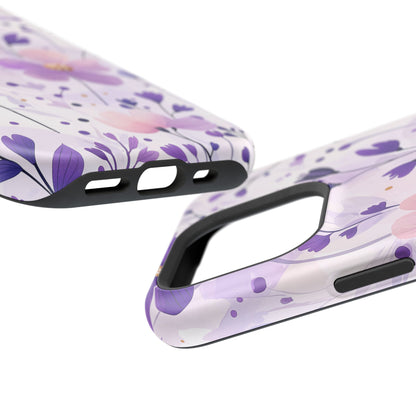 Purple Floral Bliss MagSafe iPhone Case – Delicate Blossom Design