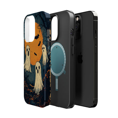 Haunted Ghosts & Full Moon MagSafe iPhone Case – Spooky Halloween Design