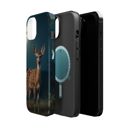 MagSafe-Compatible iPhone Case – Mystic Fawn Under the Moonlit Sky