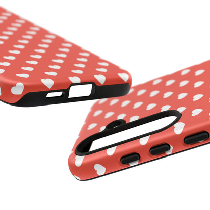 White Hearts on Red Samsung Case