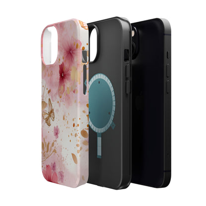 Blush Pink Floral Butterfly - MagSafe iPhone Case