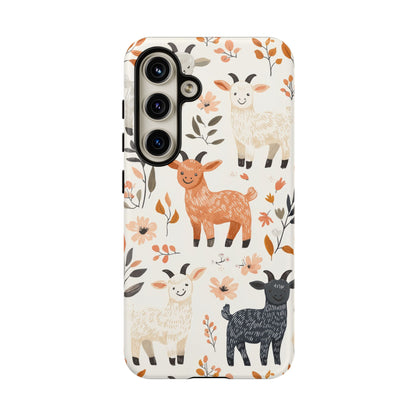 Samsung Galaxy Case: Smiley Goats & Dried Flowers – Vintage Charm