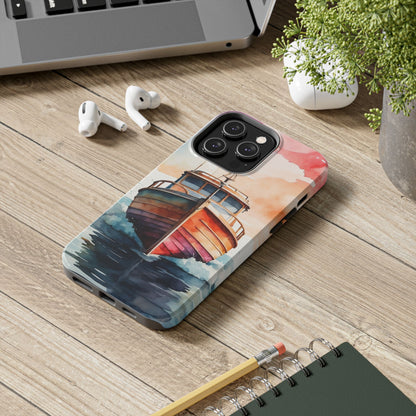 Sunset Sail Watercolor Boat – iPhone Series Case