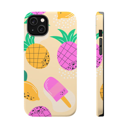 Tropical Pop MagSafe iPhone Case – Fun Pineapple & Lemon Design with Vibrant Summery Colors