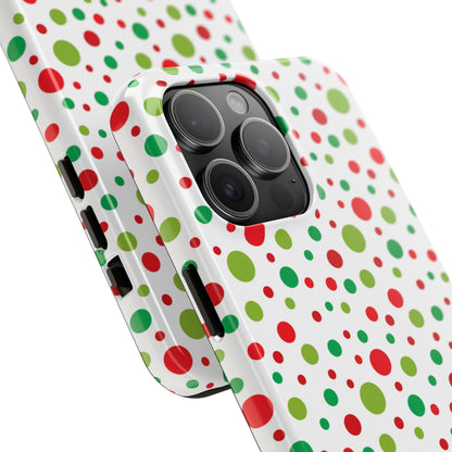 Red & Green Christmas Polka Dots – iPhone Case