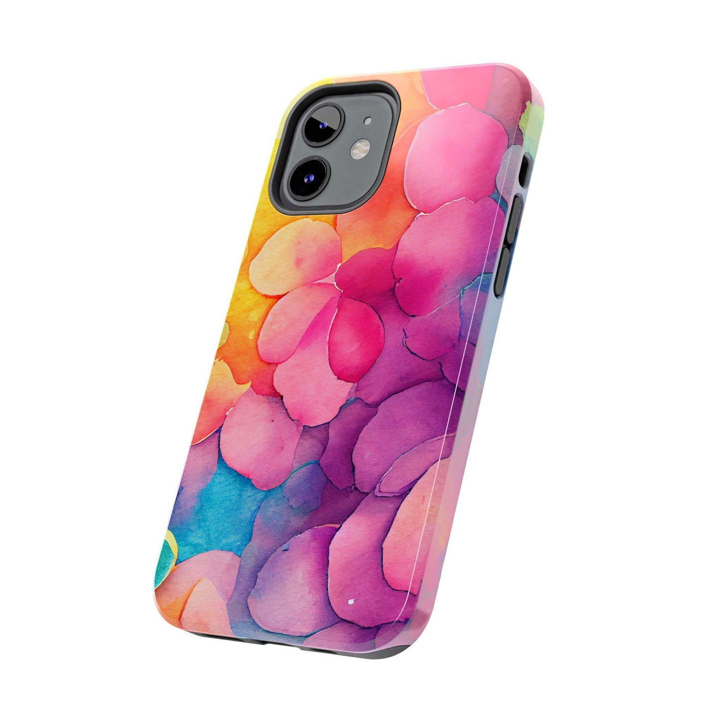 Sunset Petals Watercolor iPhone Case – Slim Design, Glossy Finish