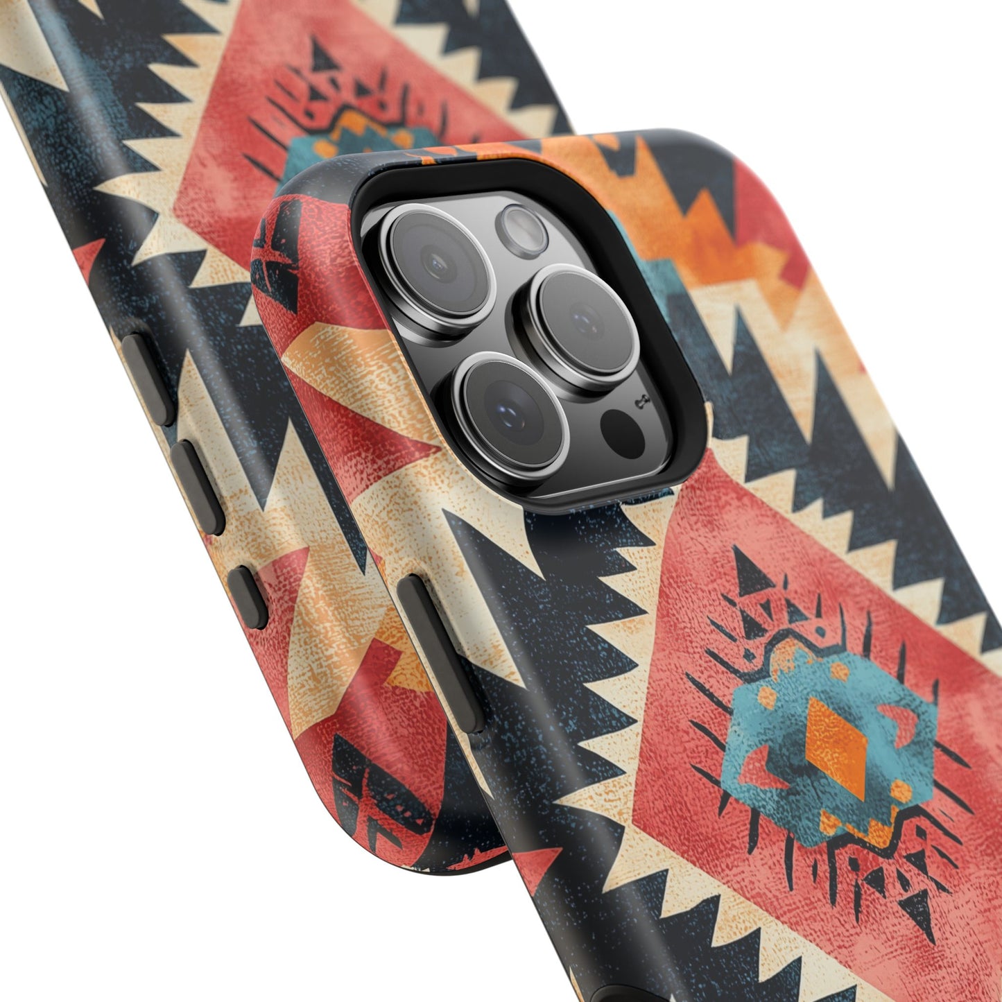 Bold Aztec Pattern Tough MagSafe iPhone Case – Vibrant Geometric Design, Dual-Layer Protection