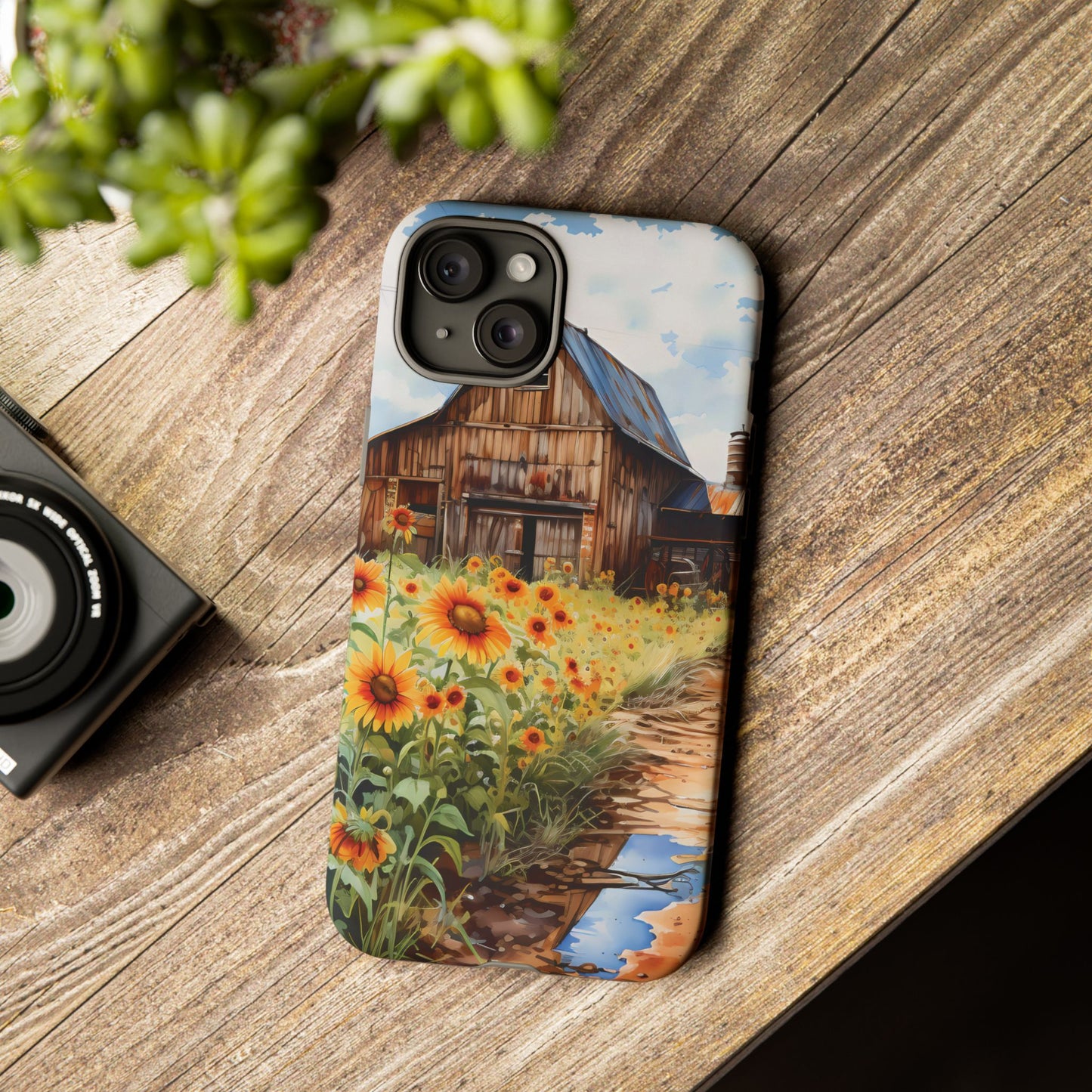 Sunflower iPhone Case  Rustic Farm Style