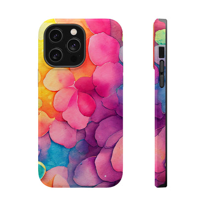 Sunset Petals Watercolor MagSafe iPhone Case – Slim Design, Glossy Finish