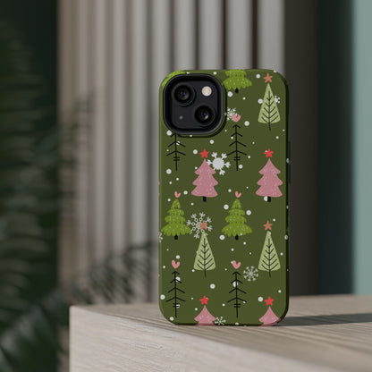 Whimsical Christmas Tree Pattern – MagSafe Phone Series Case