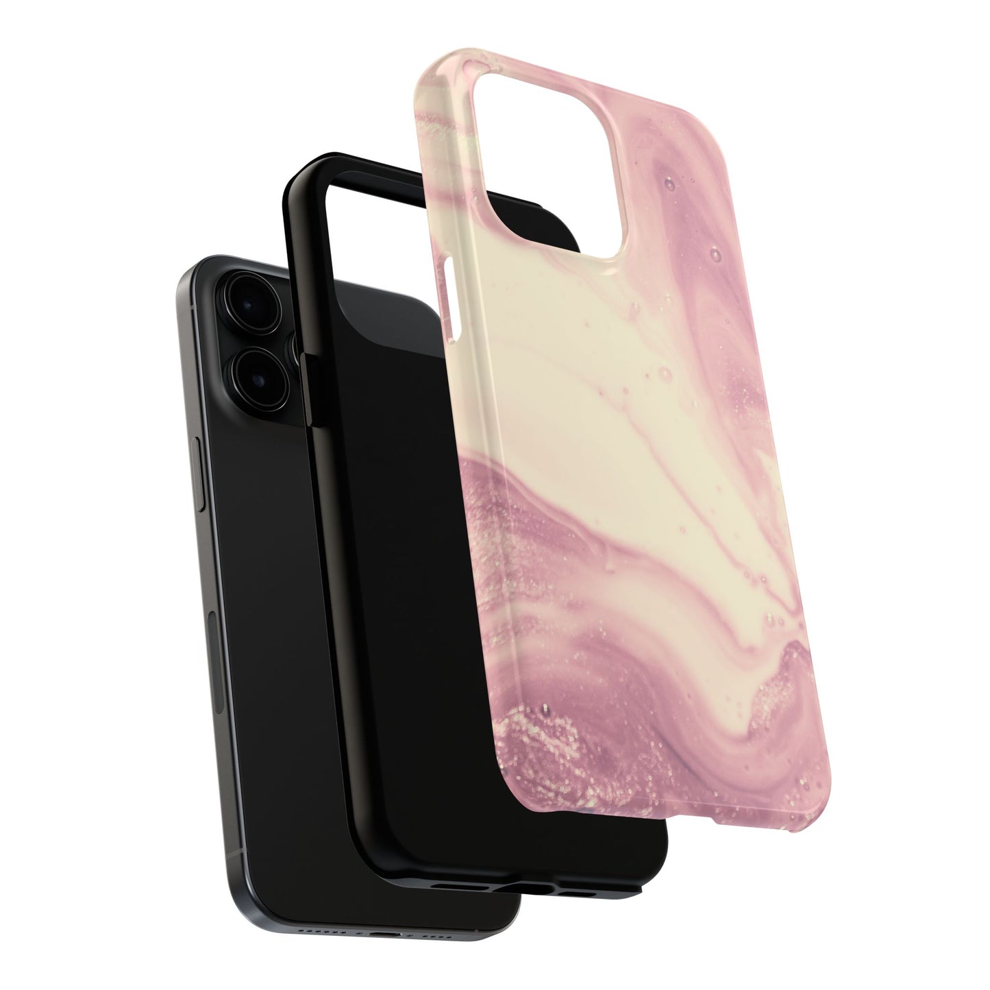 Blush Marble Glow – iPhone Case with Rose Gold & Pink Swirl Pattern