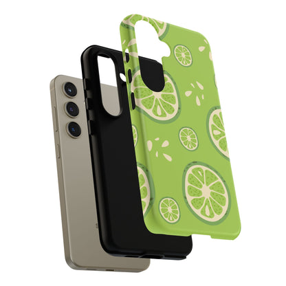 Zesty Lime Splash Tough Samsung Galaxy Case – Fresh Citrus Design, Dual - Layer Protection - BOGO Cases