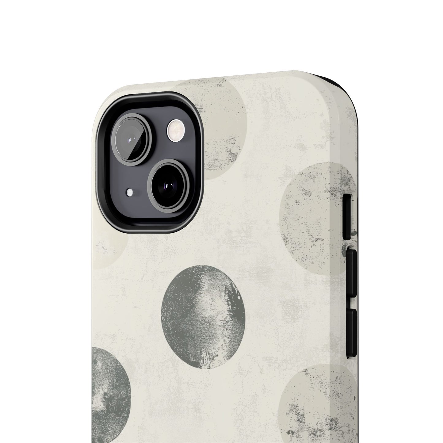 Vintage Polka Dot iPhone Case - Neutral Retro Protective Cover