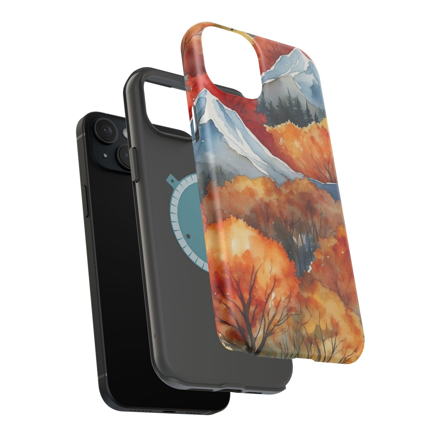 Autumn Mountain Forest Watercolor - MagSafe iPhone Case