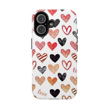 iPhone Case: Hand-Drawn Hearts & Love