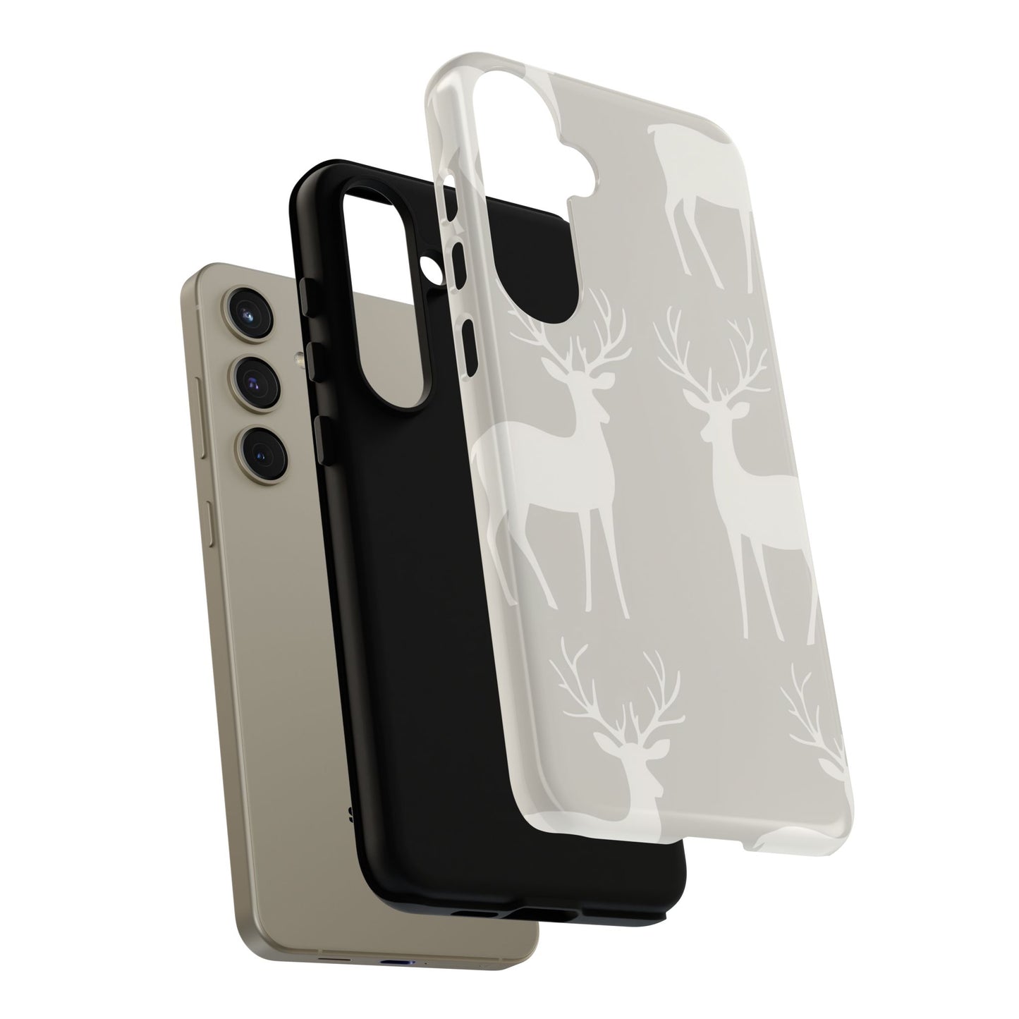 Elegant White Reindeer Pattern – Samsung Galaxy Series Case