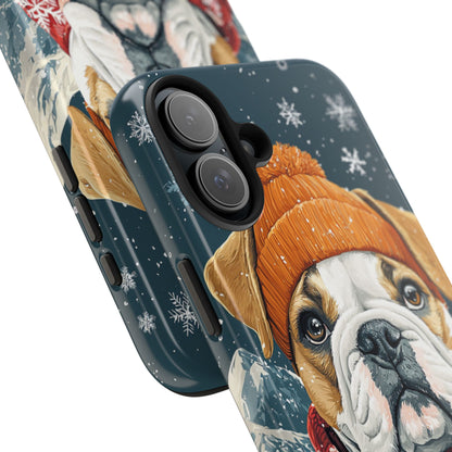 Cozy French Bulldog iPhone Case – Rustic Fireplace Protective Cover