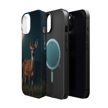 MagSafe-Compatible iPhone Case – Mystic Fawn Under the Moonlit Sky