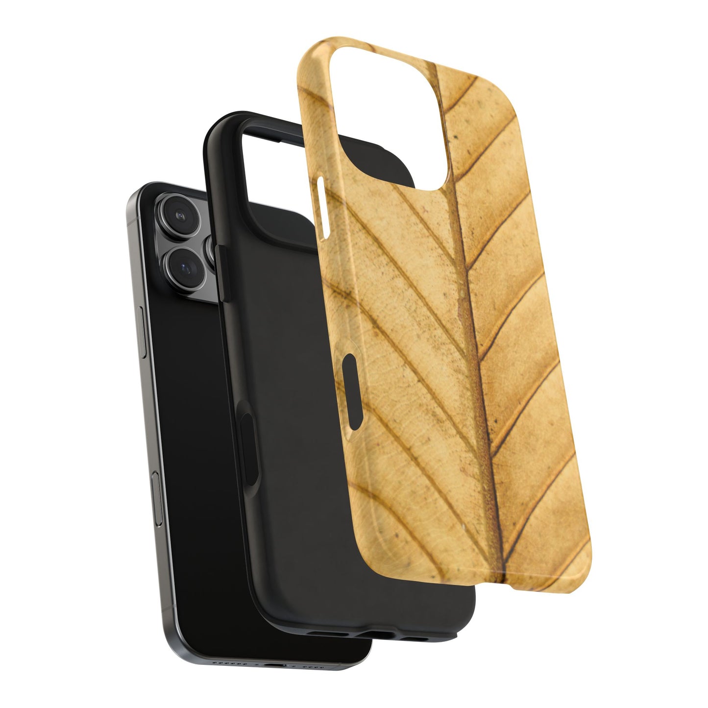 Golden Leaf Texture iPhone Case – Minimal Nature Design