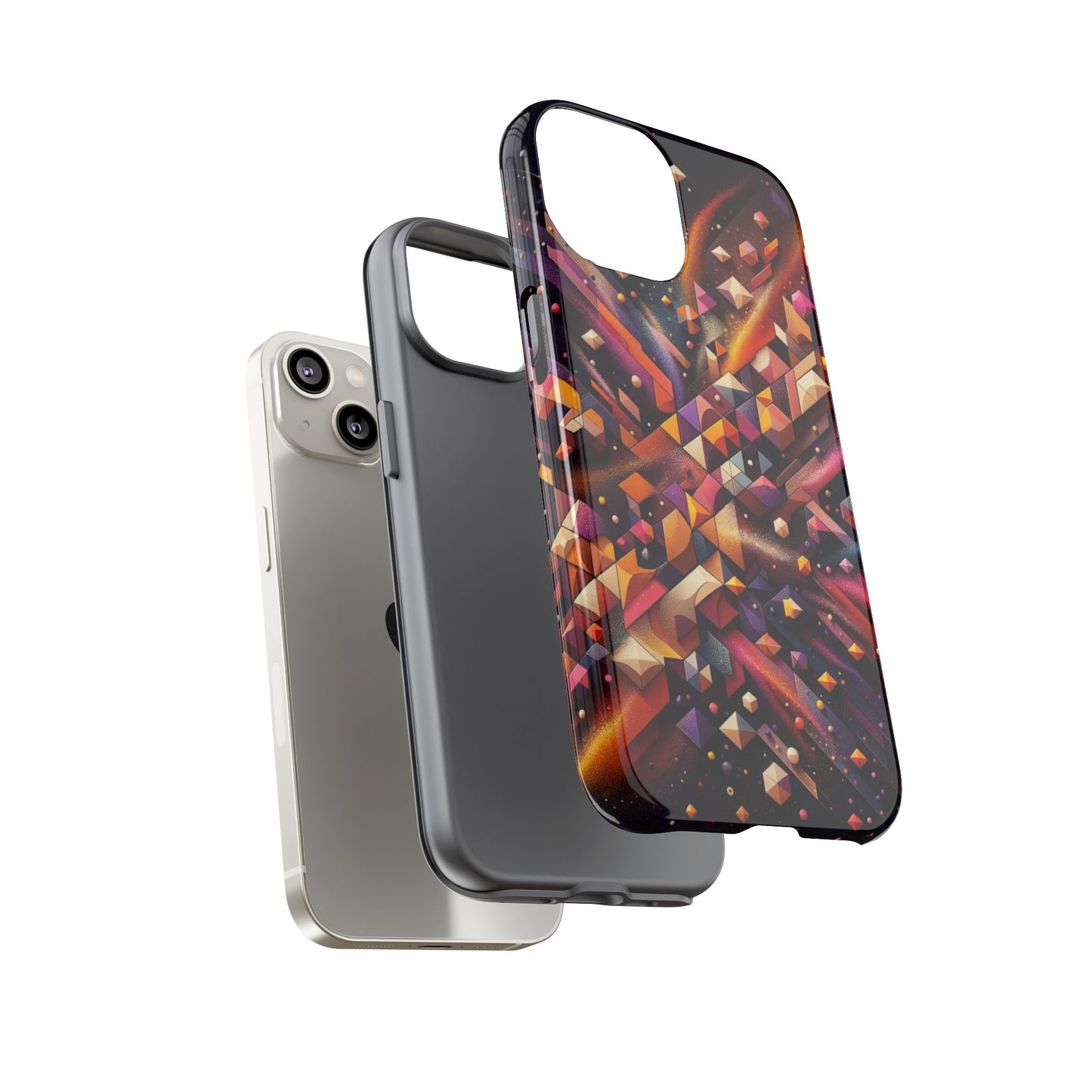 Vibrant Geometric Case | Futuristic Cosmic Art