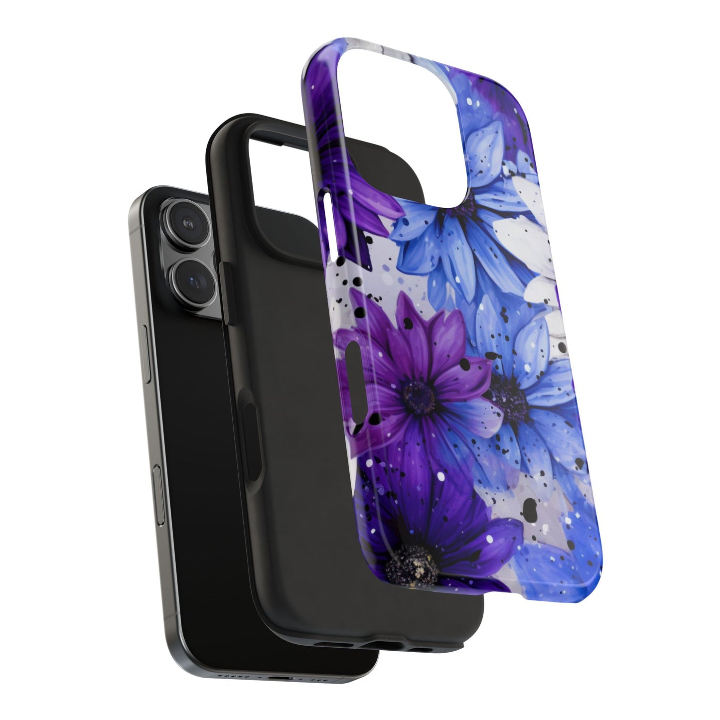 Vibrant Purple & Blue Floral Splash - iPhone Series Case