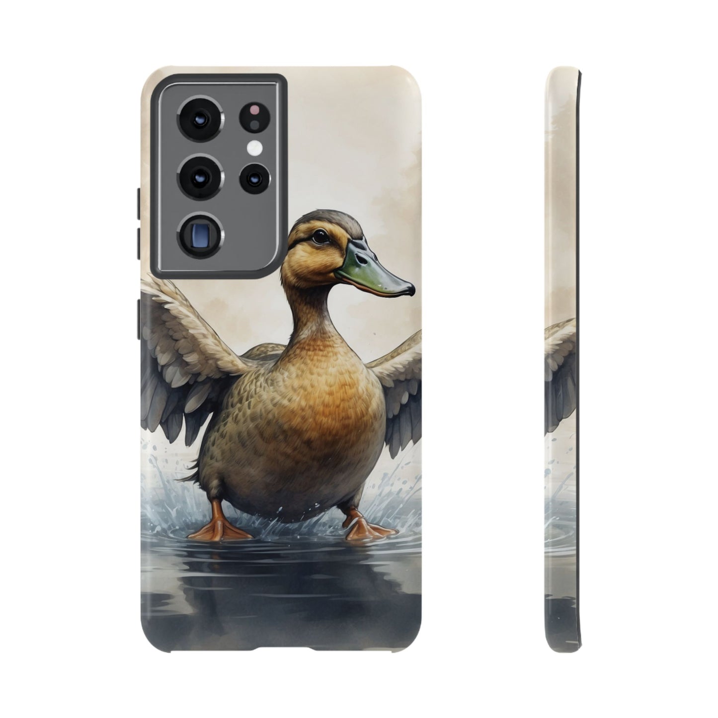 Graceful Duck in Watercolor Scene - Samsung Galaxy Case