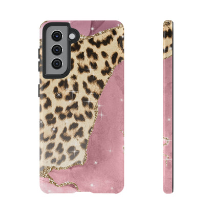 Pink Glam Leopard - Samsung Galaxy Series Case with Glitter Accents