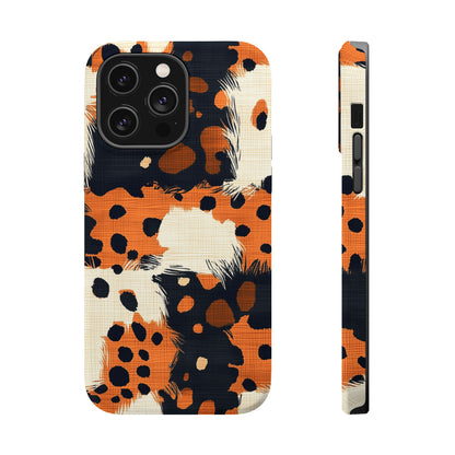 MagSafe iPhone Case: Cheetah Plaid – Brown & Black Pattern