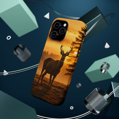 Sunset Majesty: Regal Stag – MagSafe iPhone Case