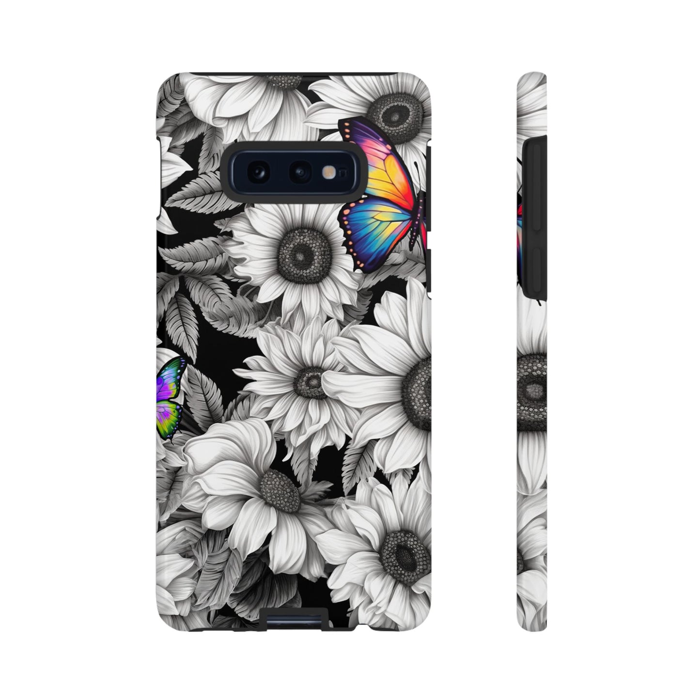 Rainbow Butterflies & Monochrome Sunflowers – Samsung Galaxy Case