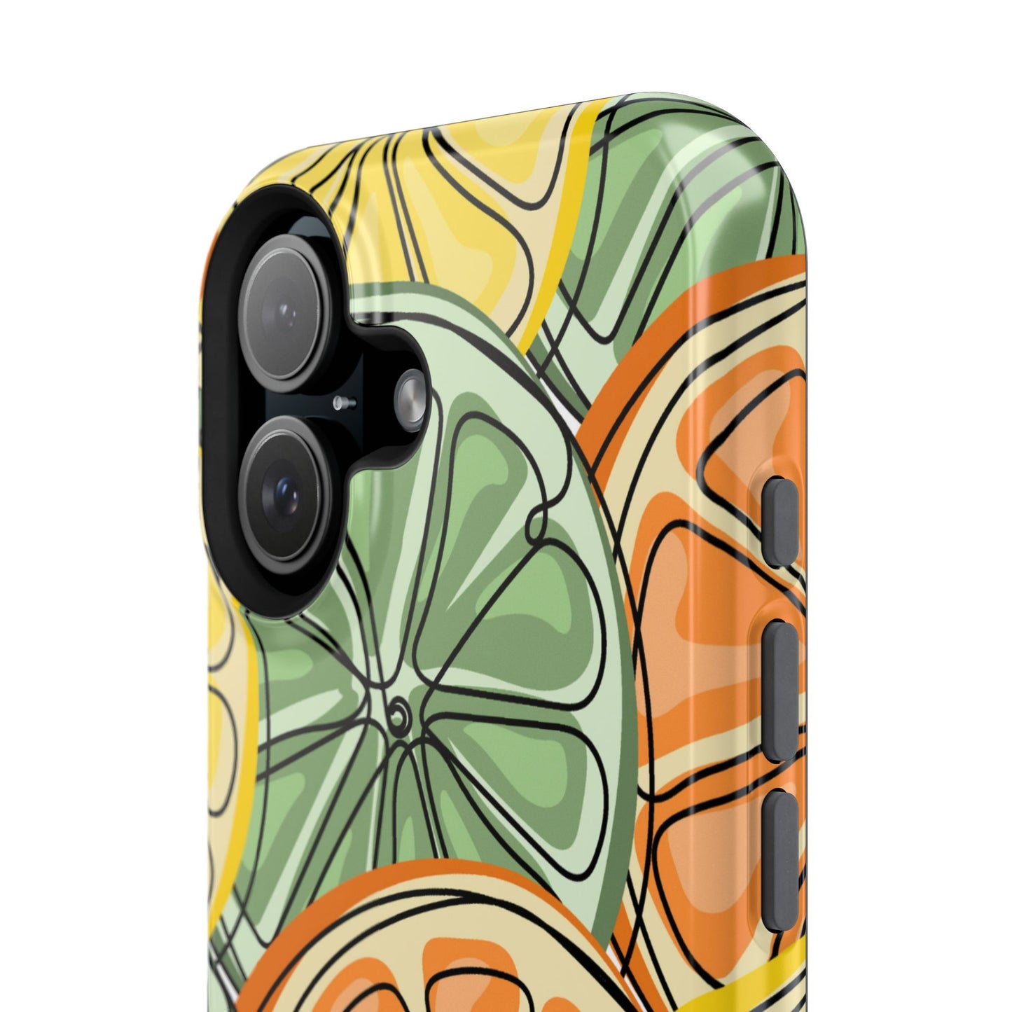 Citrus Zest Tough MagSafe iPhone Case – Bold Lime, Lemon, and Orange Design, Shockproof Protection