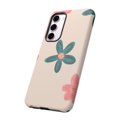 Vintage Floral Tough Samsung Galaxy Case – Soft Matte Finish with Dual-Layer Protection