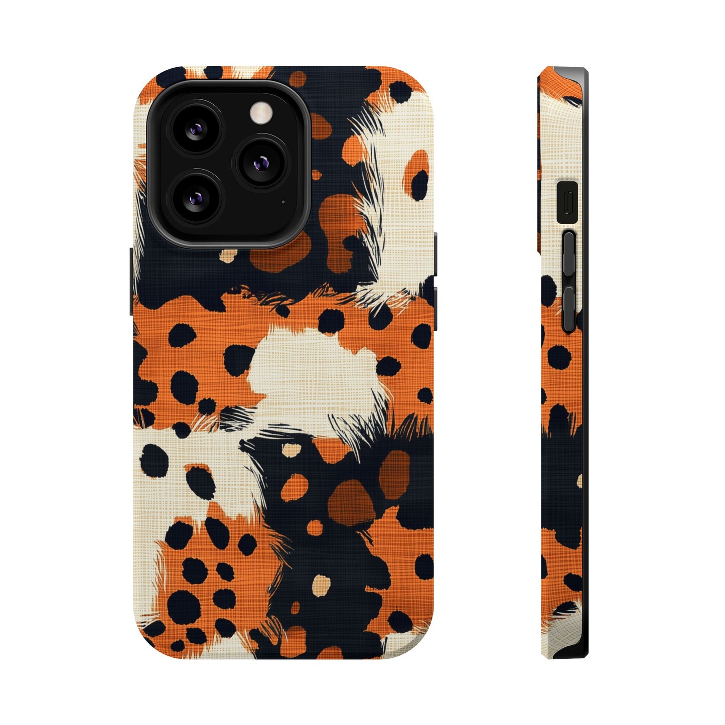 MagSafe iPhone Case: Cheetah Plaid – Brown & Black Pattern