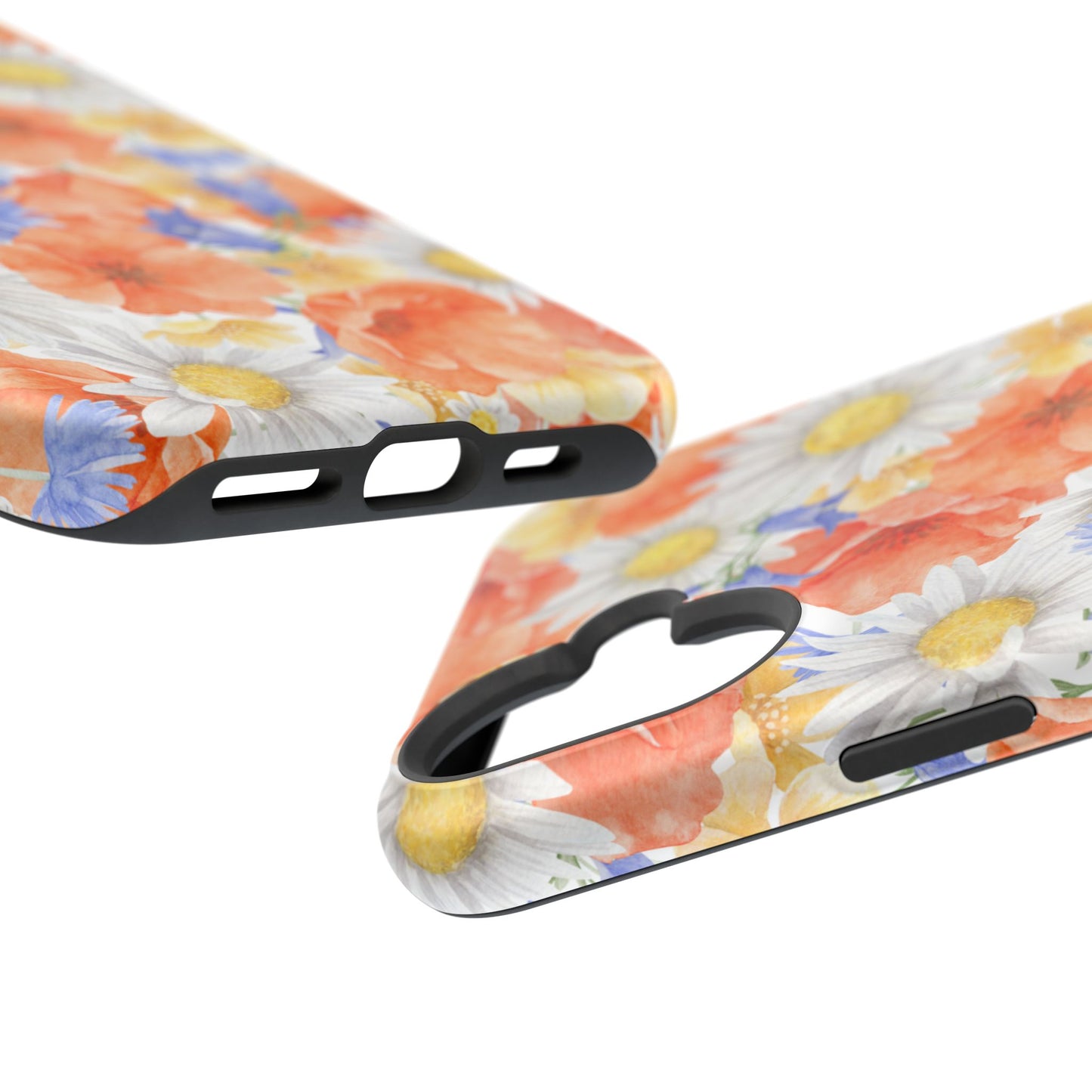 Watercolor Wildflower Pattern MagSafe iPhone Case – Durable Matte Finish with Daisy, Poppy & Cornflower Design