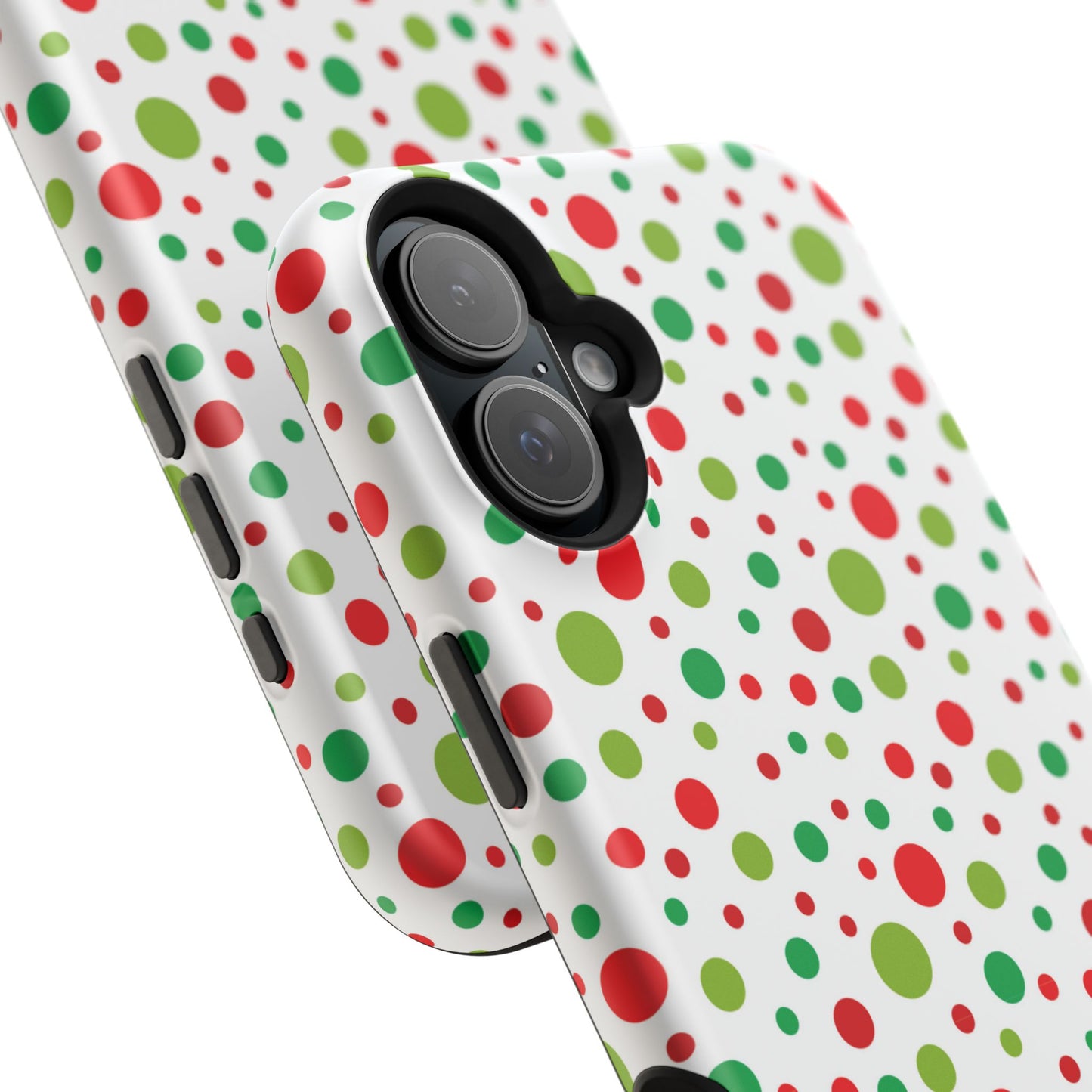 Red & Green Christmas Polka Dots – MagSafe iPhone Case