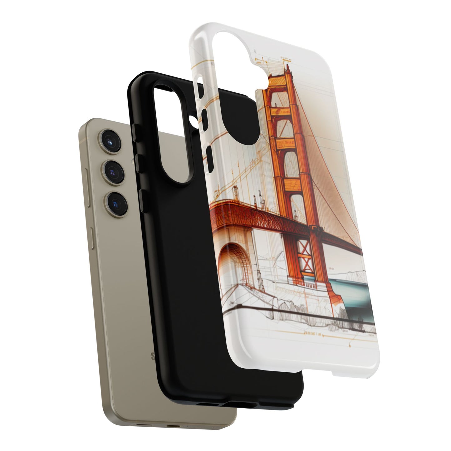 Golden Gate Bridge Samsung Galaxy Case - Architectural Sketch Design