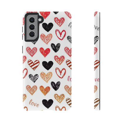 Samsung Galaxy Case: Hand-Drawn Hearts & Love