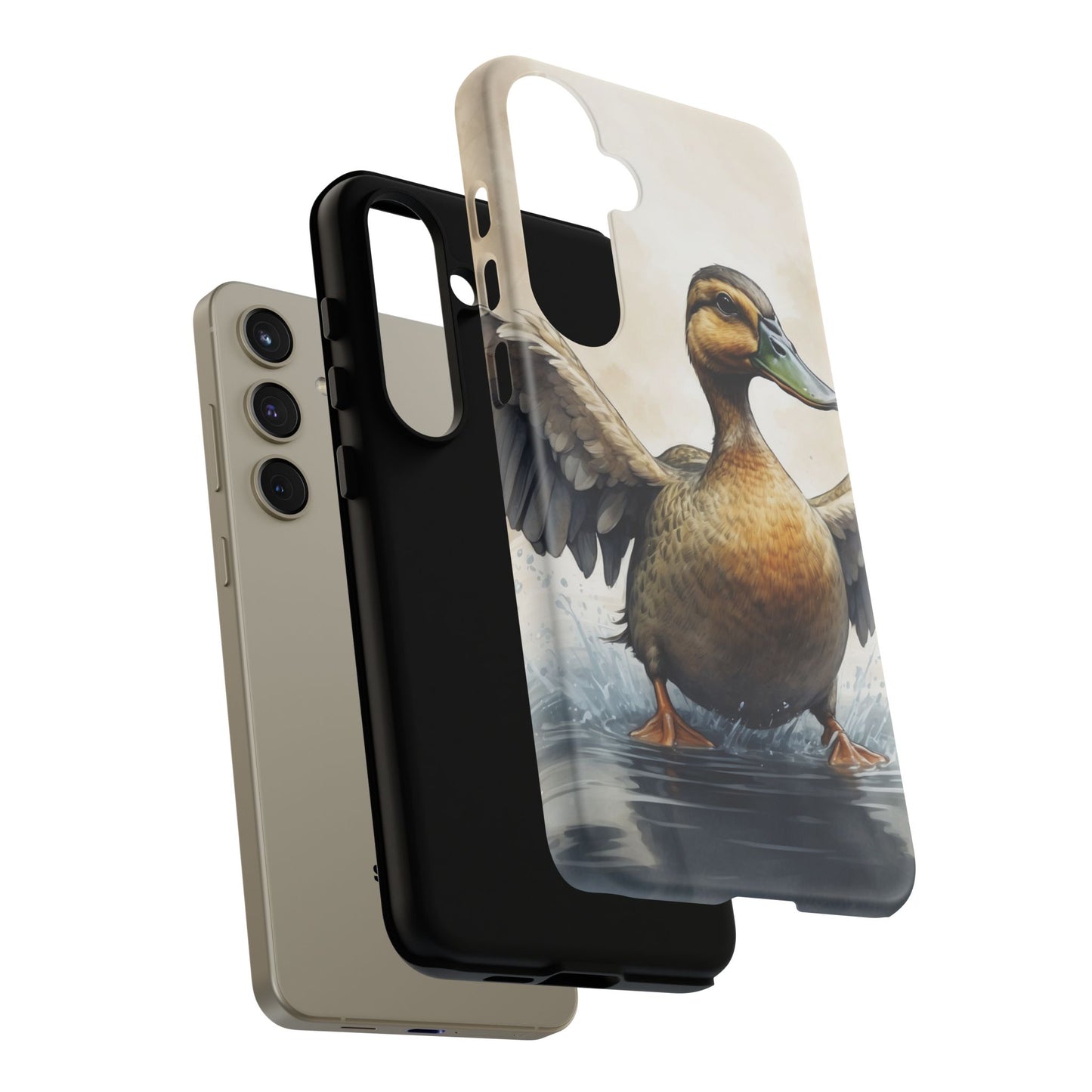 Graceful Duck in Watercolor Scene - Samsung Galaxy Case